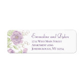 Lavender Purple Rose Wedding Return Address Labels (Voorkant)
