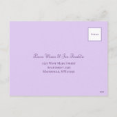 Lavender Purple Rose Wedding RSVP Feestdagenkaart (Achterkant)