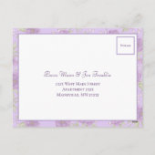 Lavender Purple Rose Wedding RSVP Feestdagenkaart (Achterkant)
