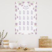 Lavender Purple Rose Wedding Seating Chart Poster (Keuken)