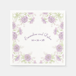 Lavender Purple Rose Wedding Servet