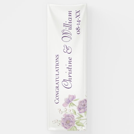 Lavender Purple Rose Wedding Spandoek (Verticaal)