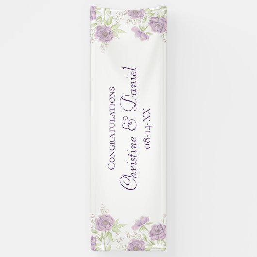 Lavender Purple Rose Wedding Spandoek (Verticaal)