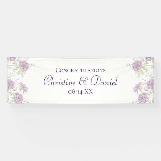 Lavender Purple Rose Wedding Spandoek (Horizontaal)