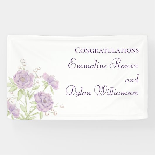 Lavender Purple Rose Wedding Spandoek (Horizontaal)