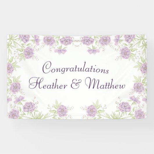Lavender Purple Rose Wedding Spandoek (Horizontaal)