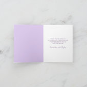Lavender Purple Rose Wedding Thank You Cards (Binnen)