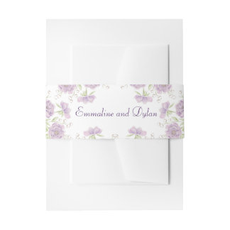Lavender Purple Rose Wedding Uitnodigingen Wikkel