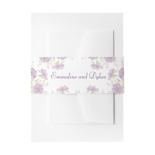 Lavender Purple Rose Wedding Uitnodigingen Wikkel (Voorkant Voorbeeld)