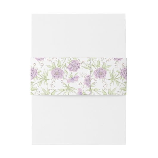 Lavender Purple Rose Wedding Uitnodigingen Wikkel (Achterkant Voorbeeld)