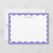 Lavender Purple Wavy Frame Note Card Kaart (Voorkant)