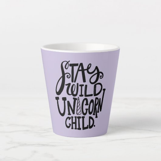 Lavender Purple Wild Unicorn Latte Mok (Voorkant)