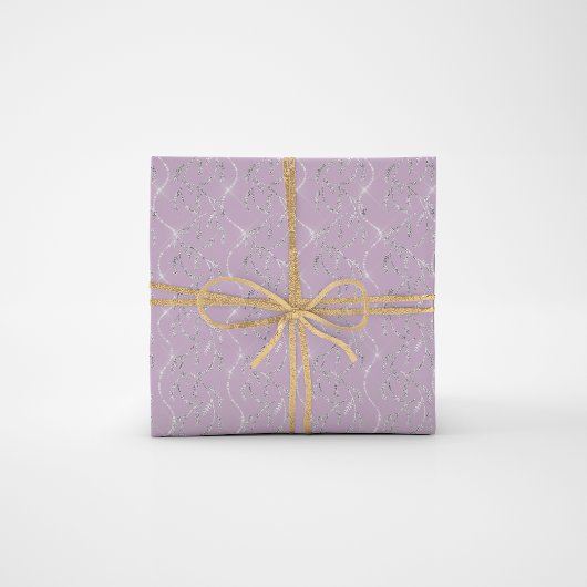 Lavender PurpleSpark Laurel Floral Silver Diamonds Cadeaupapier