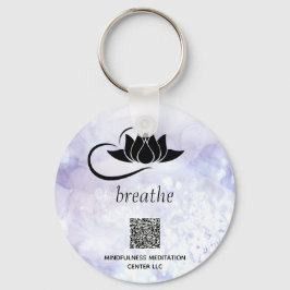 *~* Lavender QR - BREATHE Lotus Branding SWAQ Sleutelhanger