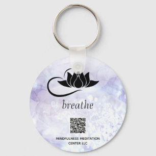 *~* Lavender QR - BREATHE Lotus Branding SWAQ Sleutelhanger