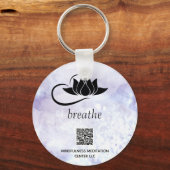 *~* Lavender QR - BREATHE Lotus Branding SWAQ Sleutelhanger (Voorkant)