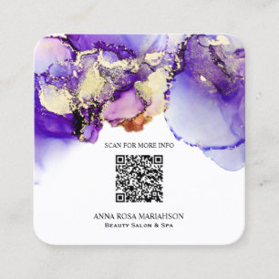 *~* LAVENDER QR CODE Yummy Gold Bold AP29 Vierkante Visitekaartje