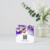 *~* LAVENDER QR CODE Yummy Gold Bold AP29 Vierkante Visitekaartje (Staand voorkant)