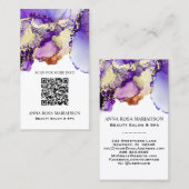 *~* LAVENDER QR CODE Yummy Gold Bold AP29 Visitekaartje (Voorkant / Achterkant)