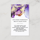 *~* LAVENDER QR CODE Yummy Gold Bold AP29 Visitekaartje (Achterkant)