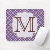 Lavender Quarterfoil Latti Monogram Muismat (Met muis)
