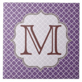 Lavender Quarterfoil Latti Monogram - tegel Tegeltje (Voorkant)