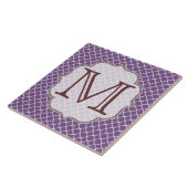Lavender Quarterfoil Latti Monogram - tegel Tegeltje (Zijkant)