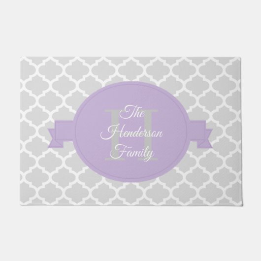 Lavender Quatrefoil - Aangepaste Doormat Deurmat (Voorkant)