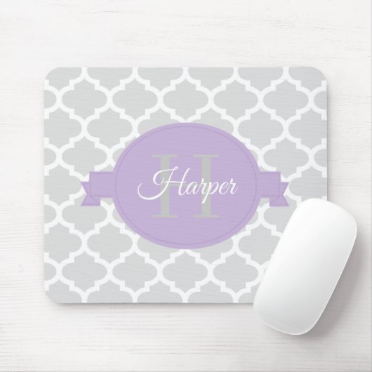 Lavender Quatrefoil - Aangepaste Muismat (Met muis)