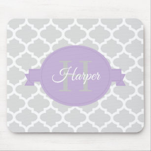 Lavender Quatrefoil - Aangepaste Muismat