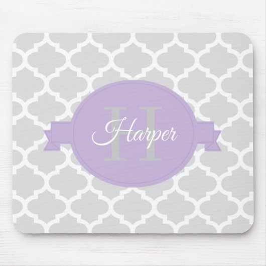 Lavender Quatrefoil - Aangepaste Muismat (Voorkant)