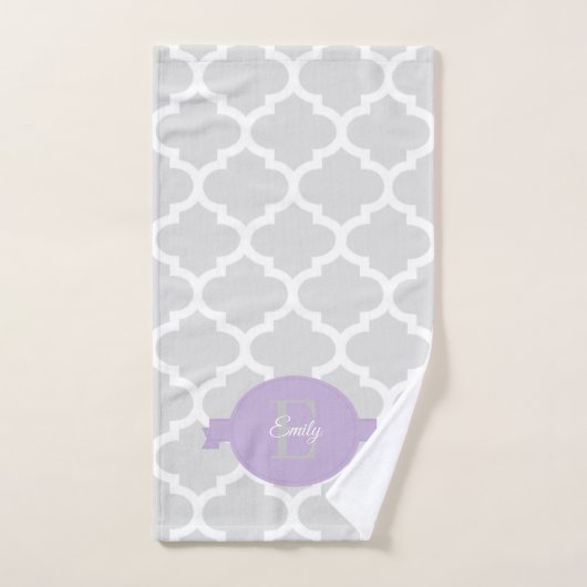 Lavender Quatrefoil - Aangepaste set voor handdoek (Handdoek)