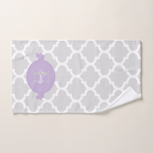 Lavender Quatrefoil - Aangepaste set voor handdoek (Handdoek)