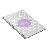 Lavender Quatrefoil - Gepersonaliseerd Notitieboek (Rechterzijde)
