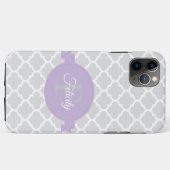 Lavender Quatrefoil op maat gemaakt Case-Mate iPhone Case (Achterkant (horizontaal))