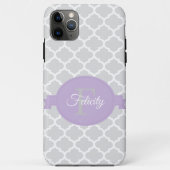 Lavender Quatrefoil op maat gemaakt Case-Mate iPhone Case (Achterkant)