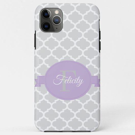 Lavender Quatrefoil op maat gemaakt Case-Mate iPhone Case (Achterkant)