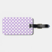 Lavender Quatrefoil Patroon Bagagelabel (Achterkant horizontaal)