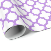 Lavender Quatrefoil Patroon Cadeaupapier (Rol Hoek)