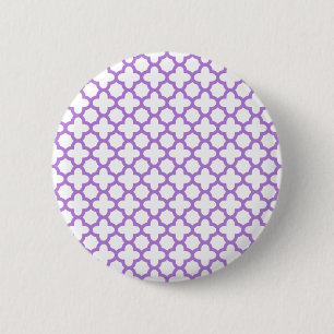 Lavender Quatrefoil Patroon Ronde Button 5,7 Cm