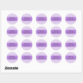 Lavender Quatrefoil Pattern Hartelijk dank Ronde Sticker (Vel)