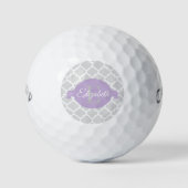 Lavender Quatrefoil Personalized Golf Balls Golfballen (Voorkant)