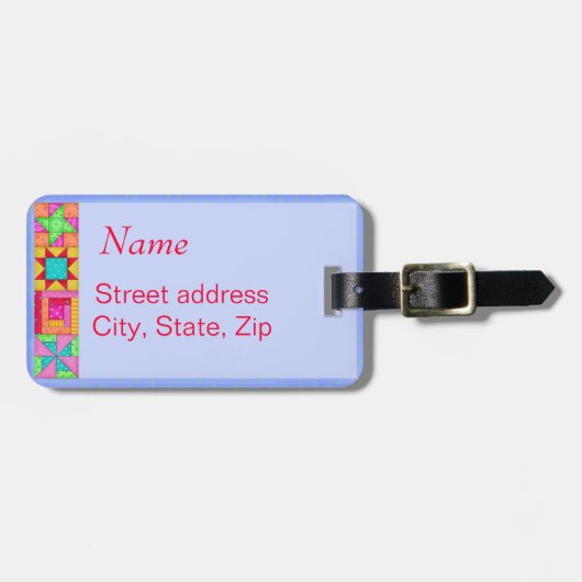 Lavender Quilt Block Luggage of Sewing Machine Lab Bagagelabel (Voorkant horizontaal)