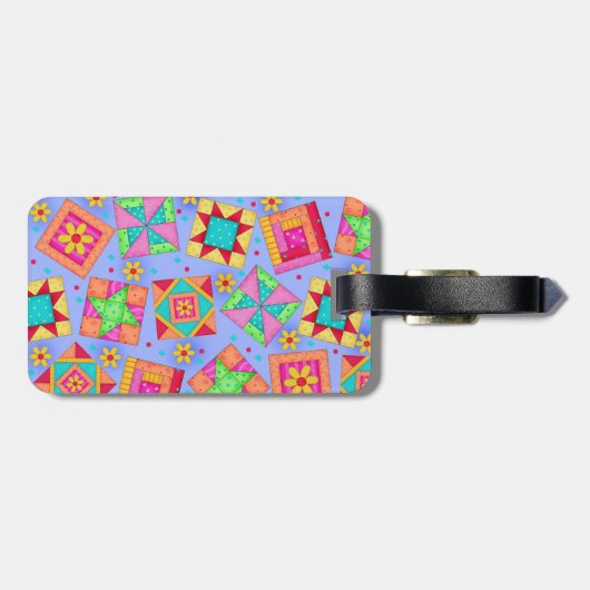 Lavender Quilt Block Luggage of Sewing Machine Lab Bagagelabel (Achterkant horizontaal)