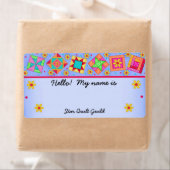 Lavender Quilt Blocks Quilters Name Tag Etiket (Insitu)