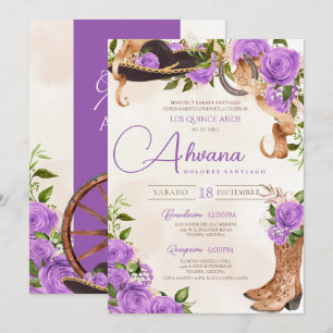Lavender Quinceanera Rozen  Charro Western Kaart
