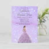 Lavender Quinceanera Uitnodiging tot Afbeelding (Staand voorkant)