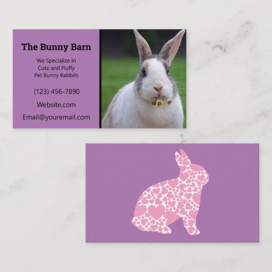 Lavender Rabbit Breeder Visitekaartje (Voorkant / Achterkant)