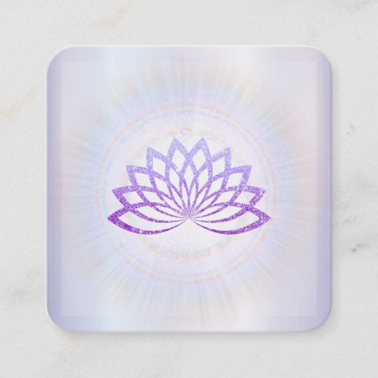 *~* Lavender Rays Reiki Energy Healing Lotus Vierkante Visitekaartje (Voorkant)