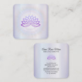 *~* Lavender Rays Reiki Energy Healing Lotus Vierkante Visitekaartje (Voorkant / Achterkant)